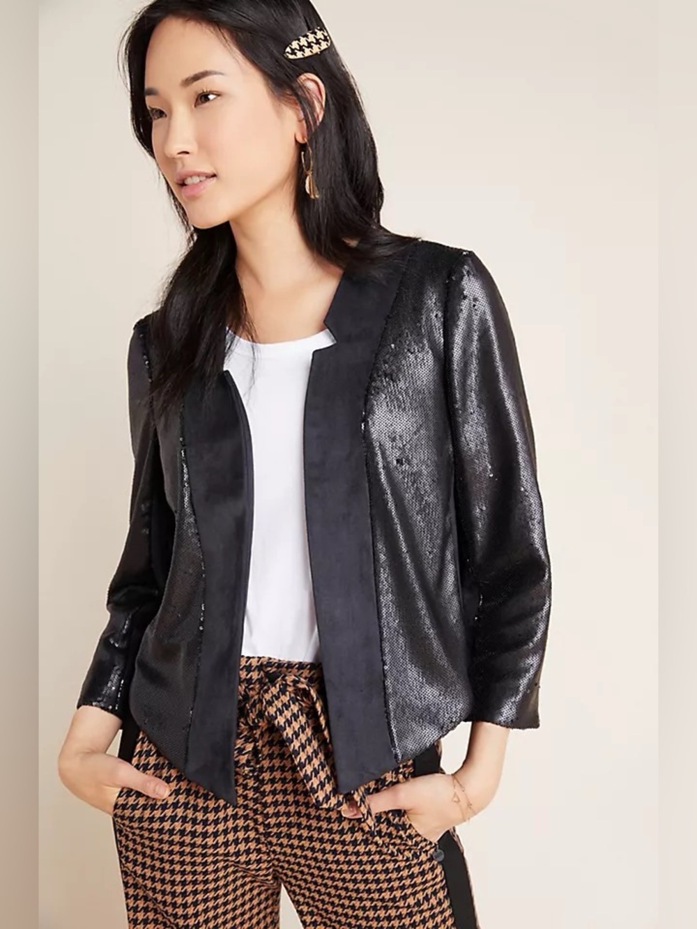Anthropologie Sequin Jacket Sz XS
